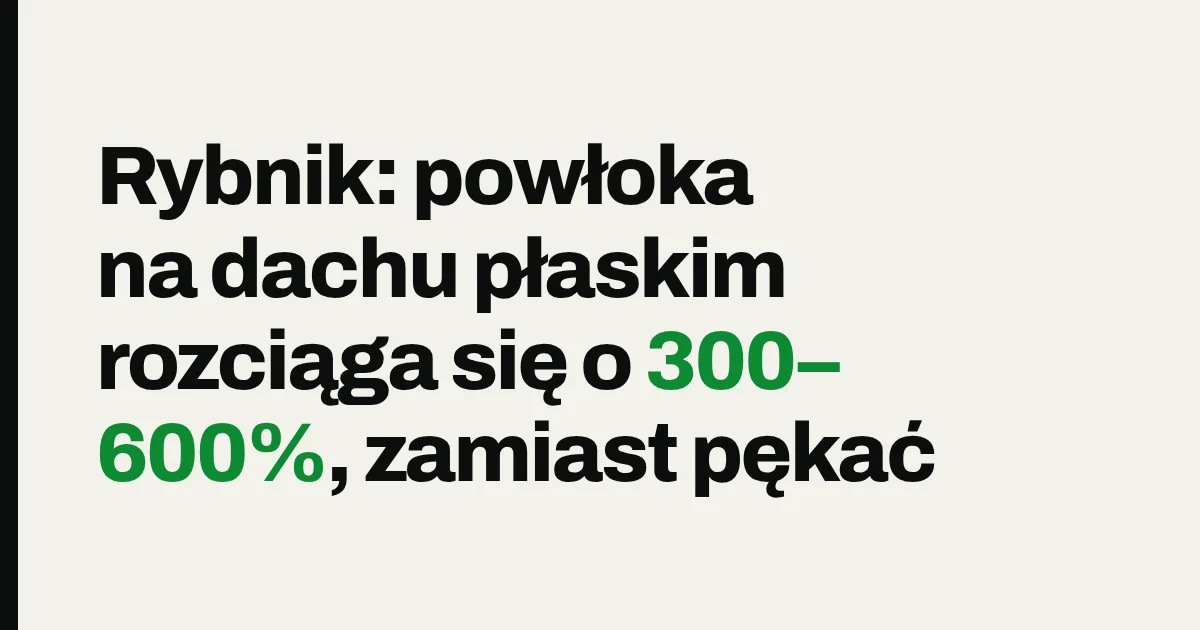 Rybnik: powłoka na dachu płaskim rozciąga się o 300–600%, zamiast pękać