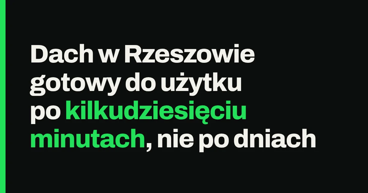 Dach w Rzeszowie gotowy do użytku po kilkudziesięciu minutach, nie po dniach